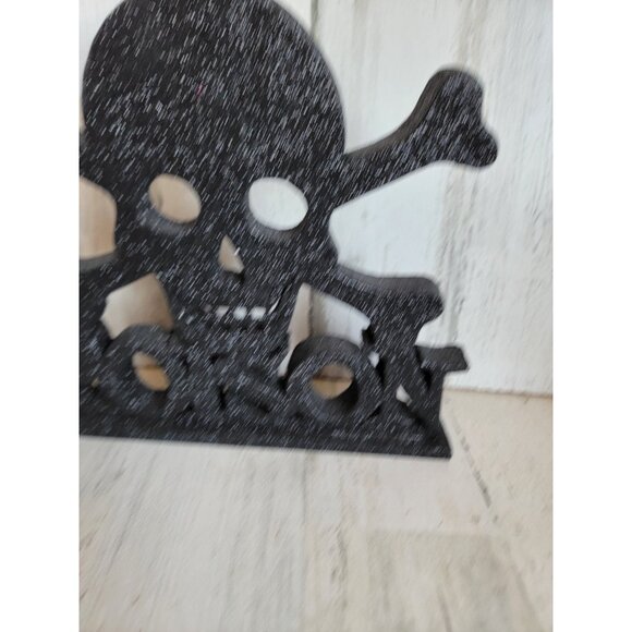 Glitter standing skull bones‎ poison black Halloween home decor - Picture 4 of 7